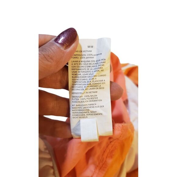 Nautica Color Block Swim Trunks Men's Size M Orange Pink Swim Surf Boat Sailing - Picture 10 of 15